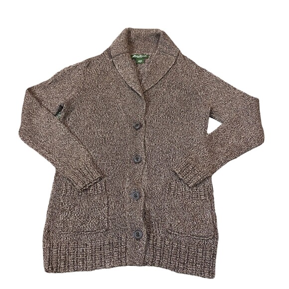 Eddie Bauer Collared Pocketed Womens Cardigan-  Cotton-Rayon-  Size Medium - Picture 1 of 12